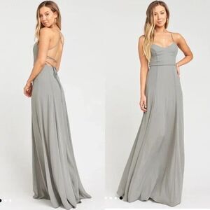 Show Me Your Mumu Godshaw Goddess Gown Soft Charcoal Crisp Bridesmaid Size XL